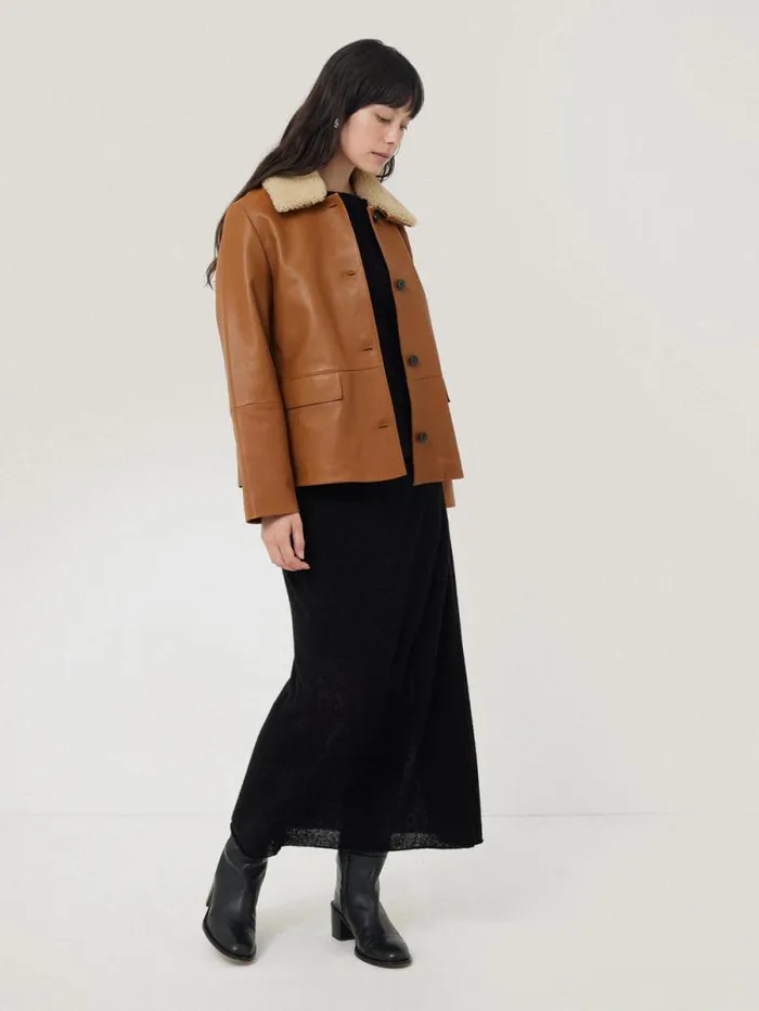 Leather Cropped Jacket Ginger Women Jigsaw Leather