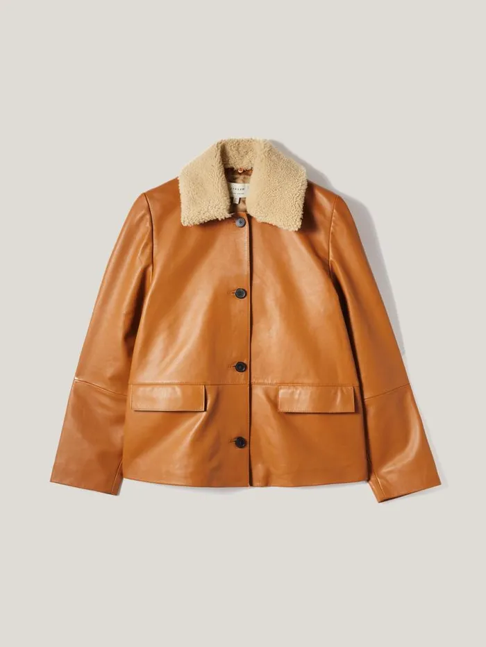 Leather Cropped Jacket Ginger Women Jigsaw Leather