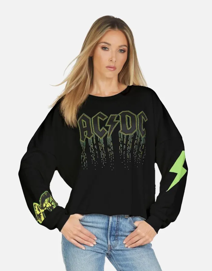 Lee ACDC Neon Stud Black Women Lauren Moshi Long Sleeve