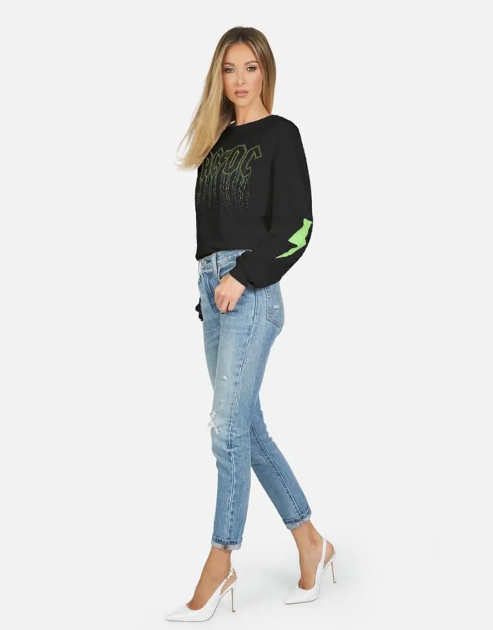 Lee ACDC Neon Stud Black Women Lauren Moshi Long Sleeve