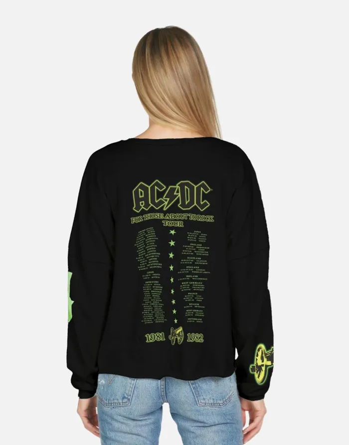 Lee ACDC Neon Stud Black Women Lauren Moshi Long Sleeve