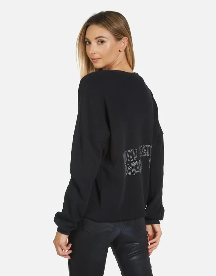 Lee Led Zeppelin Outline Black Women Lauren Moshi Long Sleeve