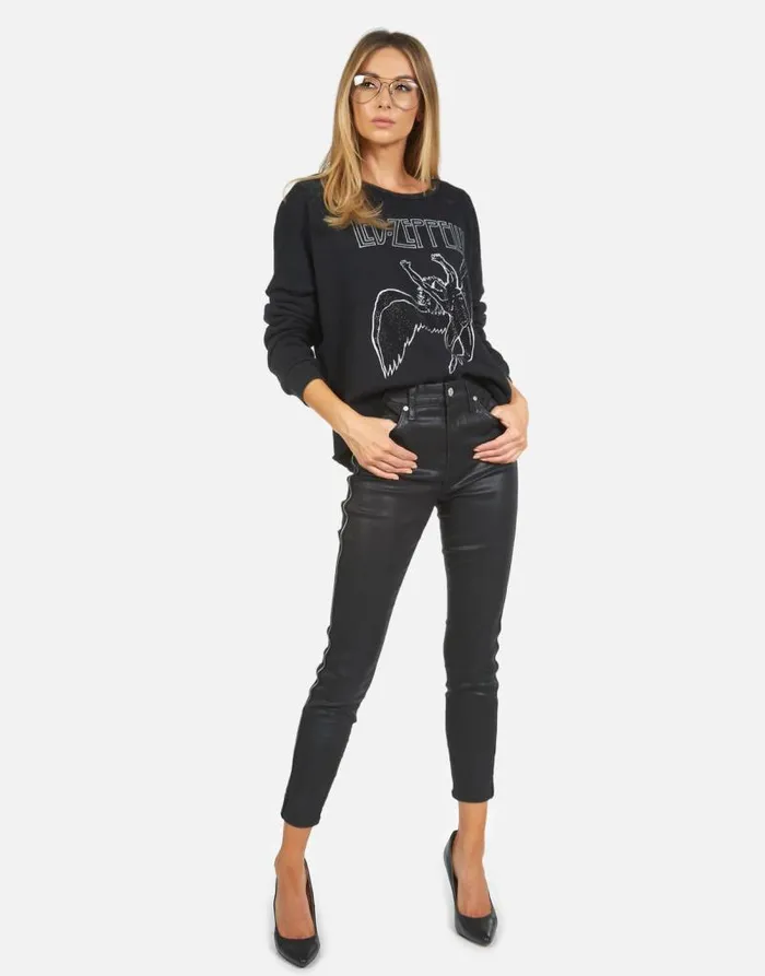 Lee Led Zeppelin Outline Black Women Lauren Moshi Long Sleeve