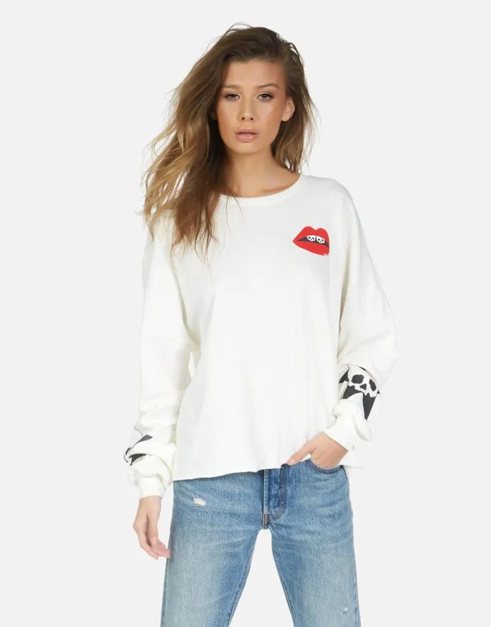 Lee Skull Lip Milk Women Lauren Moshi Long Sleeve
