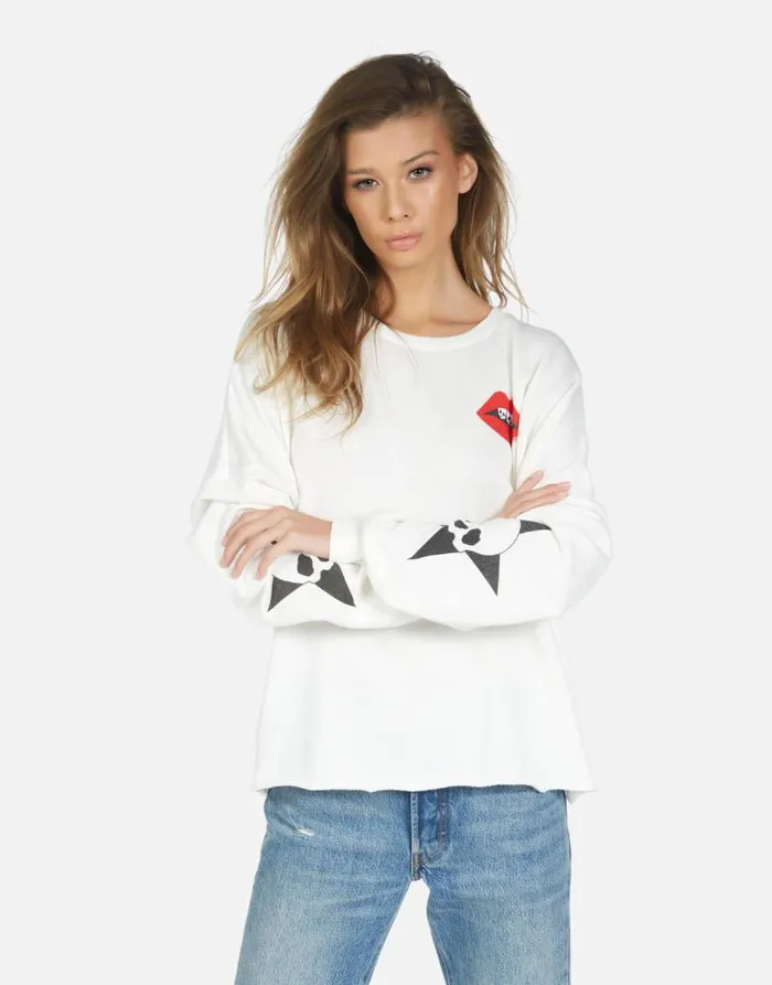 Lee Skull Lip Milk Women Lauren Moshi Long Sleeve