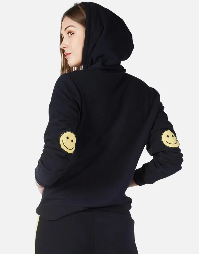 Lennox Happy Smiley Black Women Lauren Moshi Hoodies