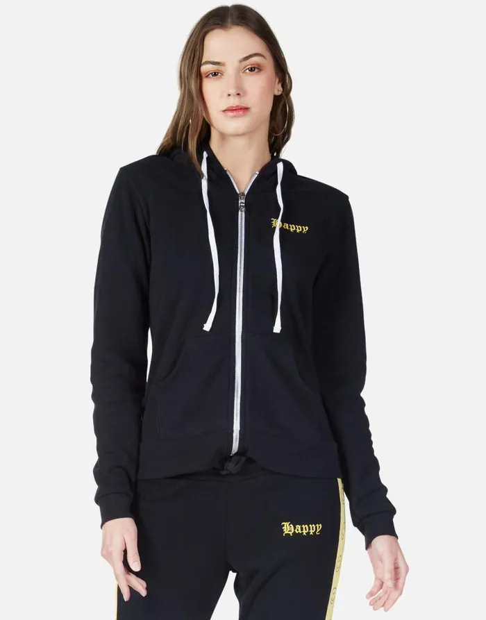 Lennox Happy Smiley Black Women Lauren Moshi Hoodies
