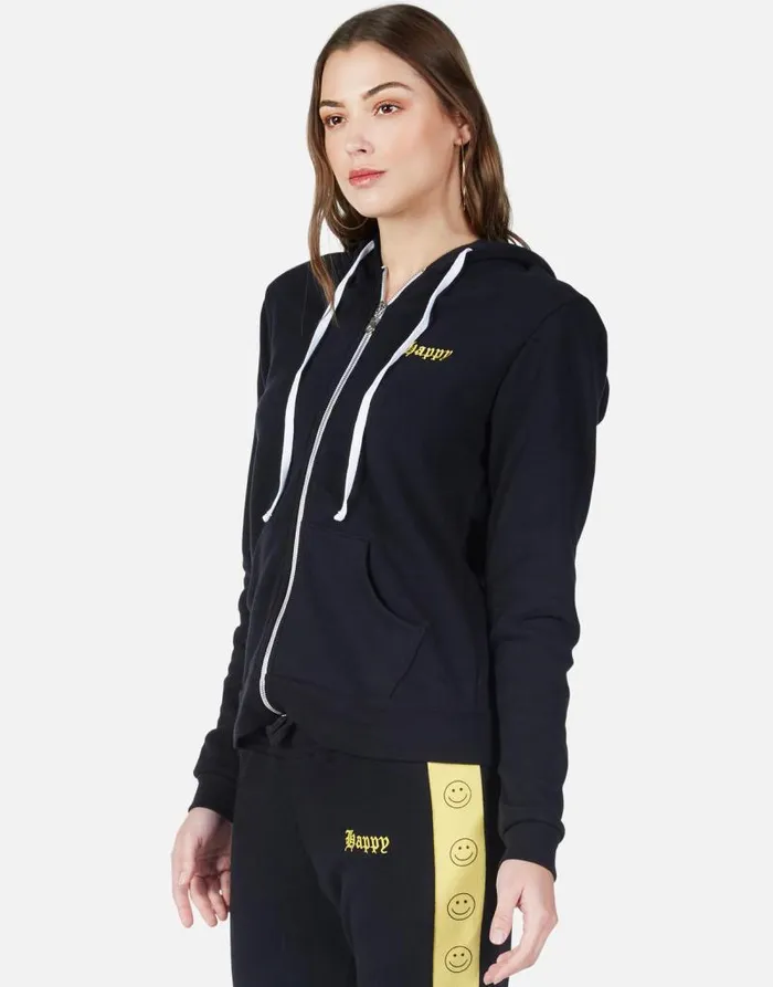 Lennox Happy Smiley Black Women Lauren Moshi Hoodies