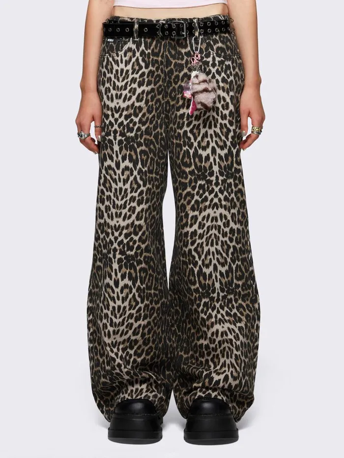 Leopard Baggy Jeans Women Minga London Bottoms