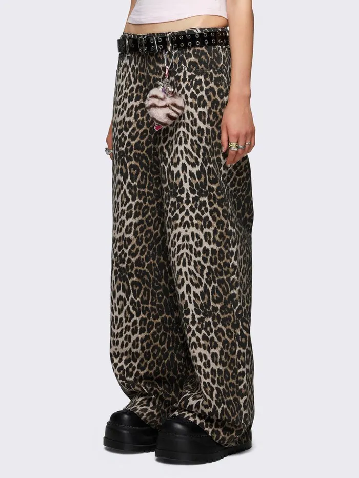 Leopard Baggy Jeans Women Minga London Bottoms