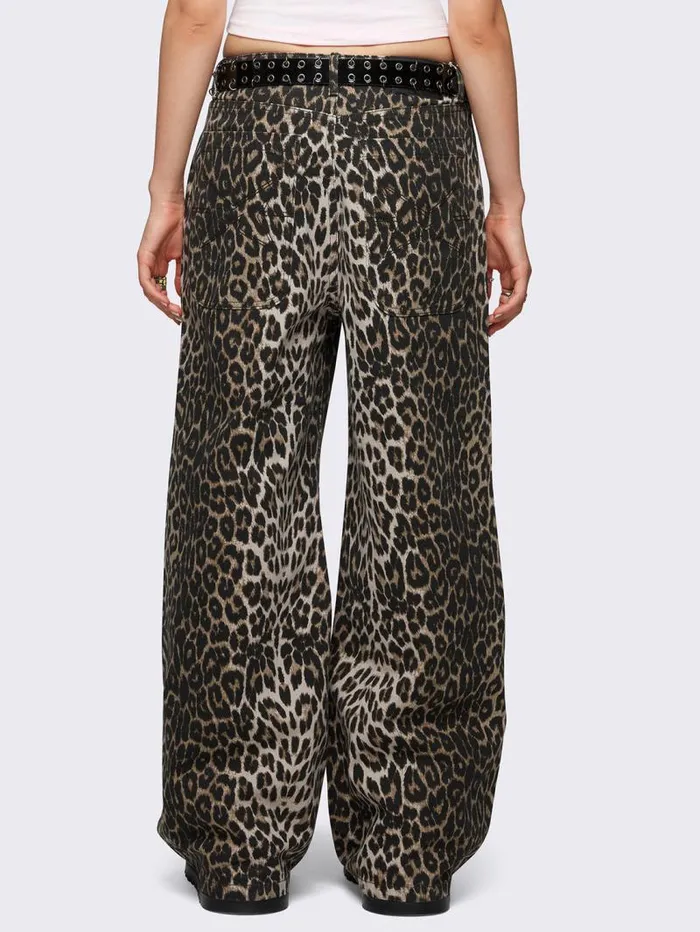 Leopard Baggy Jeans Women Minga London Bottoms