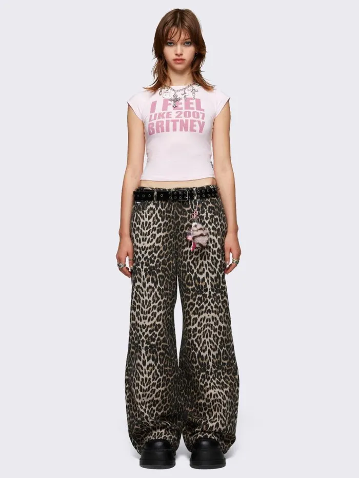 Leopard Baggy Jeans Women Minga London Bottoms