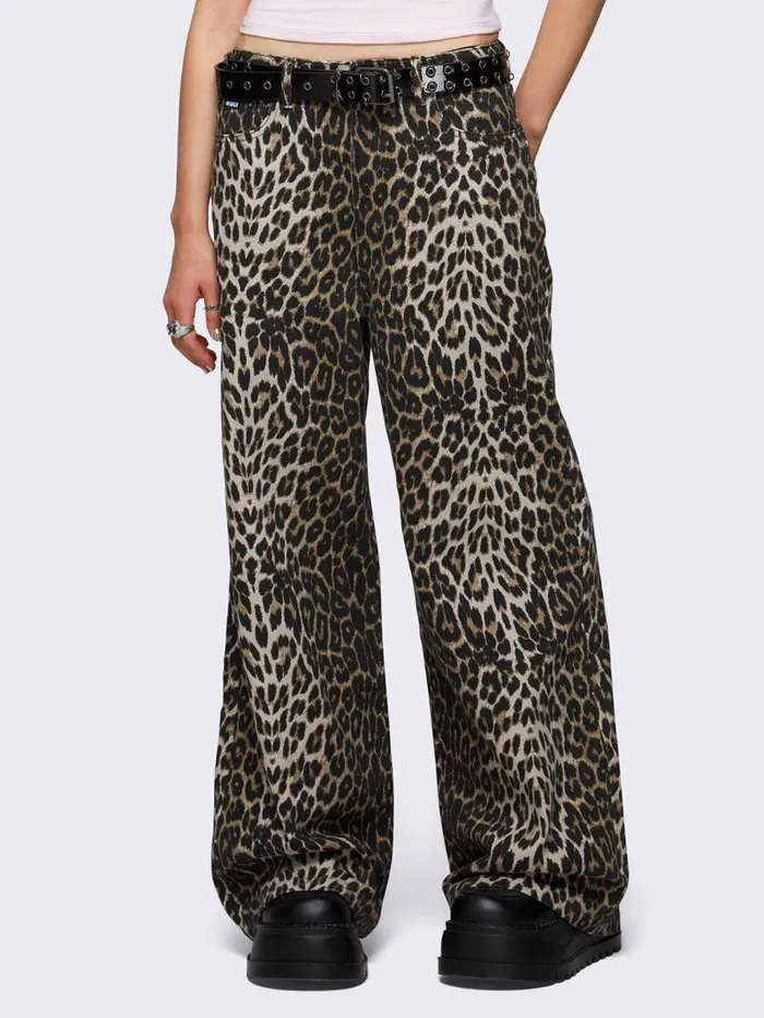 Leopard Baggy Jeans Women Minga London Bottoms