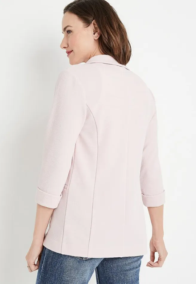 Light Pink Open Front Blazer Women Maurices Tops