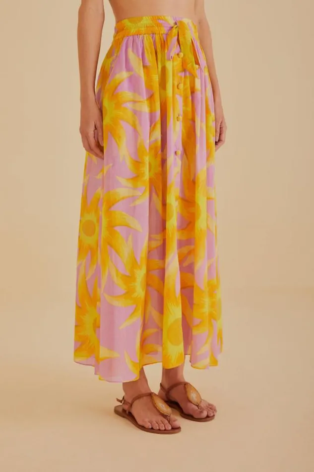 Light Pink Sunny Side Maxi Skirt Women FARM Rio Skirts