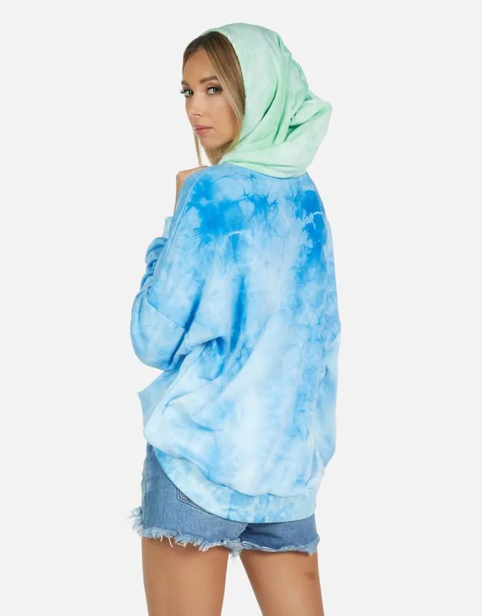 Lila World Peace Lips Blue Clouds Neon Women Lauren Moshi Hoodies