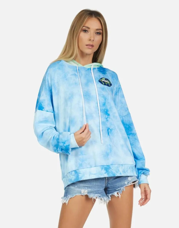 Lila World Peace Lips Blue Clouds Neon Women Lauren Moshi Hoodies