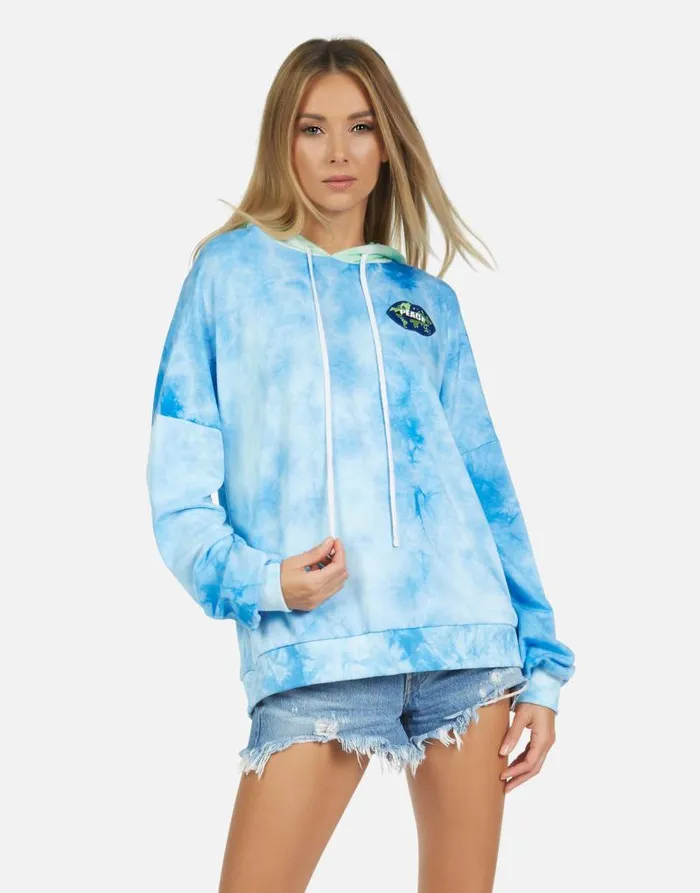Lila World Peace Lips Blue Clouds Neon Women Lauren Moshi Hoodies