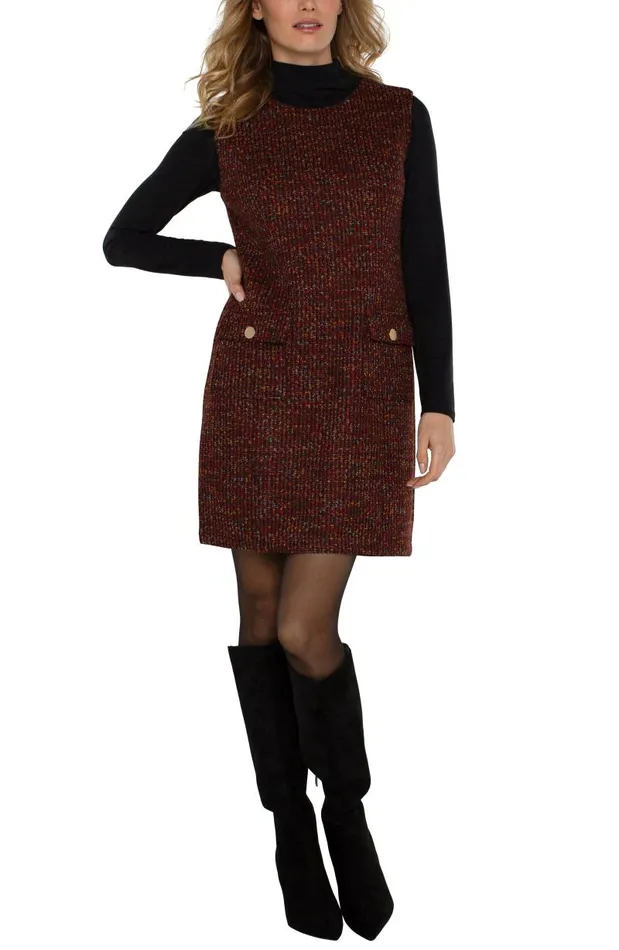 Liverpool Los Angeles Dresses SLEEVELESS SHIFT DRESS Bordeaux Multi 8211 Womens