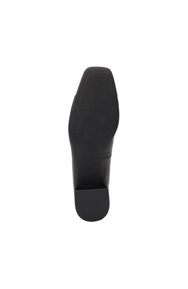 Liverpool Los Angeles Flats IRVINE ROUNDED TOE SLIP ON WITH BLOCK HEEL Black Ecru 8211 Womens