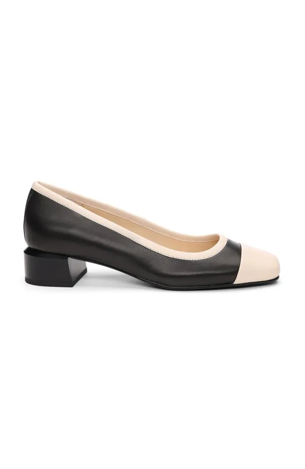 Liverpool Los Angeles Flats IRVINE ROUNDED TOE SLIP ON WITH BLOCK HEEL Black Ecru 8211 Womens