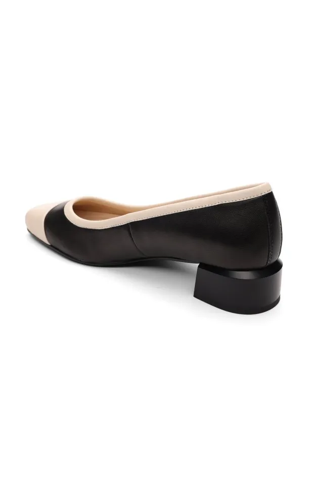 Liverpool Los Angeles Flats IRVINE ROUNDED TOE SLIP ON WITH BLOCK HEEL Black Ecru 8211 Womens
