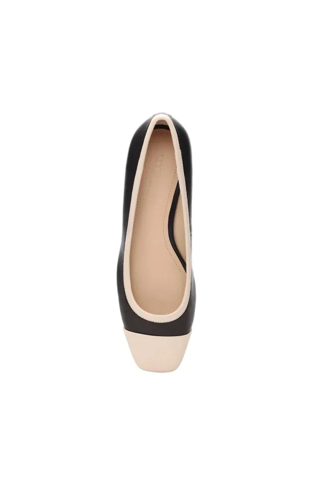 Liverpool Los Angeles Flats IRVINE ROUNDED TOE SLIP ON WITH BLOCK HEEL Black Ecru 8211 Womens