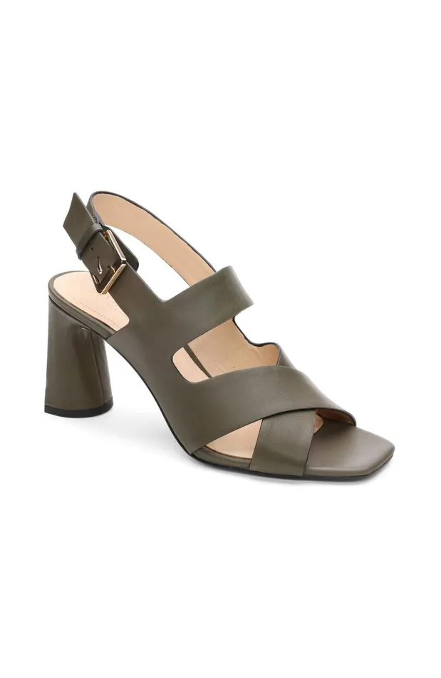Liverpool Los Angeles Heels PARAMOUNT CROSS STRAP HEEL Olive 8211 Womens