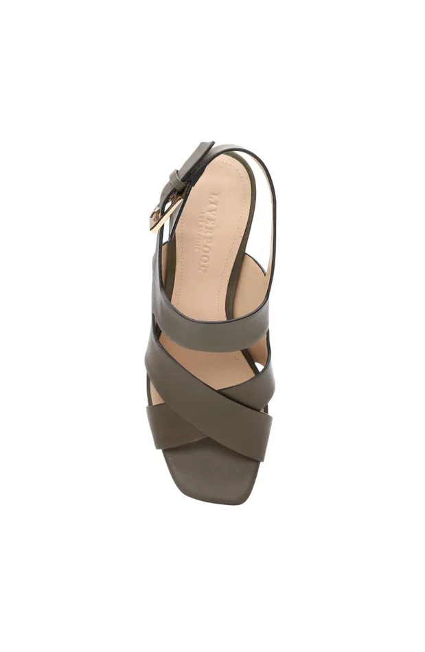 Liverpool Los Angeles Heels PARAMOUNT CROSS STRAP HEEL Olive 8211 Womens