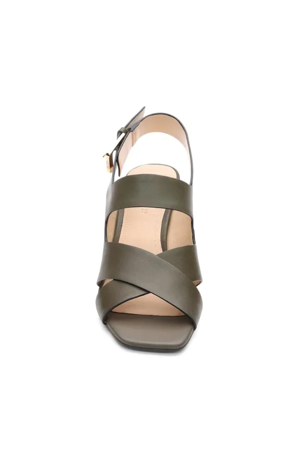 Liverpool Los Angeles Heels PARAMOUNT CROSS STRAP HEEL Olive 8211 Womens