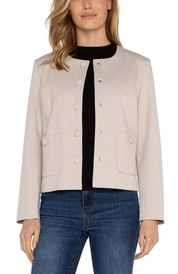 Liverpool Los Angeles Jackets BOXY CROPPED JACKET Stone Tan 8211 Womens