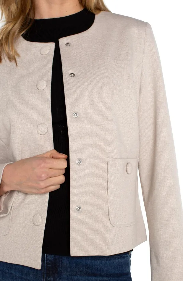 Liverpool Los Angeles Jackets BOXY CROPPED JACKET Stone Tan 8211 Womens