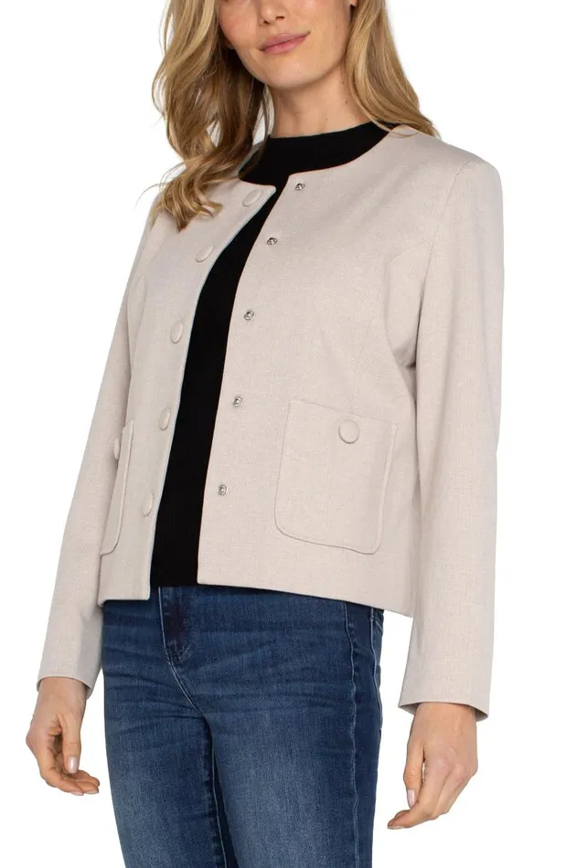 Liverpool Los Angeles Jackets BOXY CROPPED JACKET Stone Tan 8211 Womens