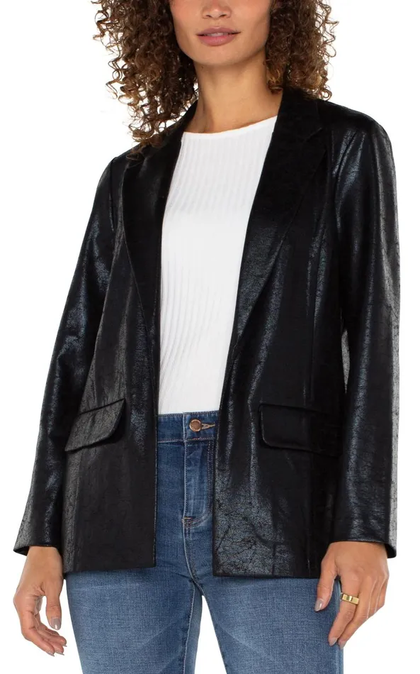 Liverpool Los Angeles Jackets BOYFRIEND BLAZER Crackle Coated Knit 8211 Womens