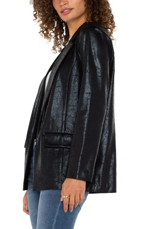 Liverpool Los Angeles Jackets BOYFRIEND BLAZER Crackle Coated Knit 8211 Womens
