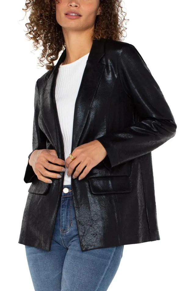Liverpool Los Angeles Jackets BOYFRIEND BLAZER Crackle Coated Knit 8211 Womens