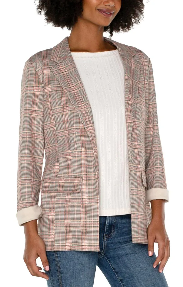 Liverpool Los Angeles Jackets BOYFRIEND BLAZER Lava Flow Glen Plaid 8211 Womens