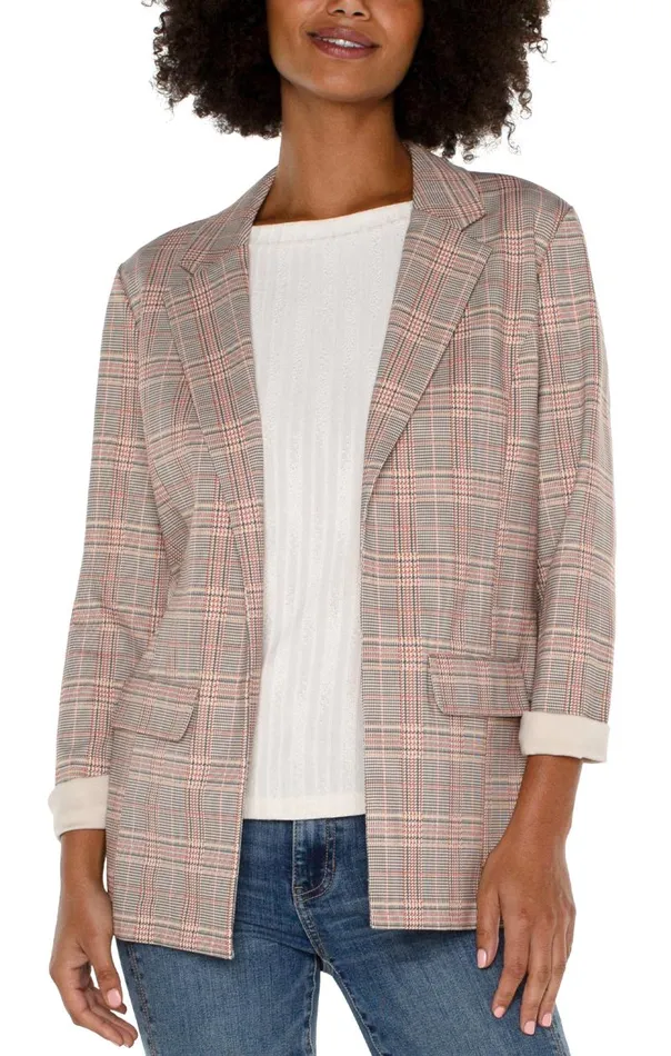 Liverpool Los Angeles Jackets BOYFRIEND BLAZER Lava Flow Glen Plaid 8211 Womens