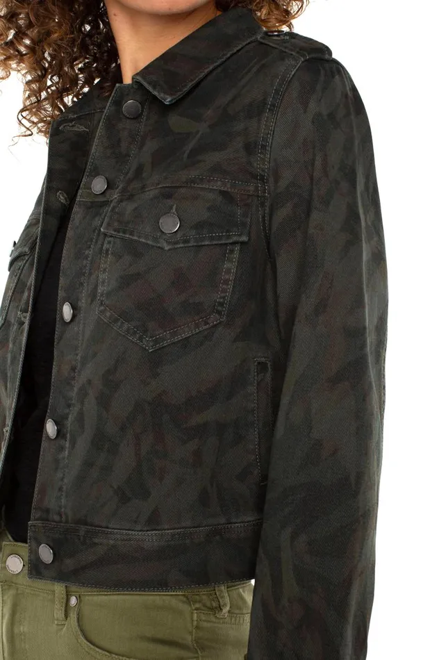 Liverpool Los Angeles Jackets MILITARY CROP JACKET Abstract Camo 8211 Womens