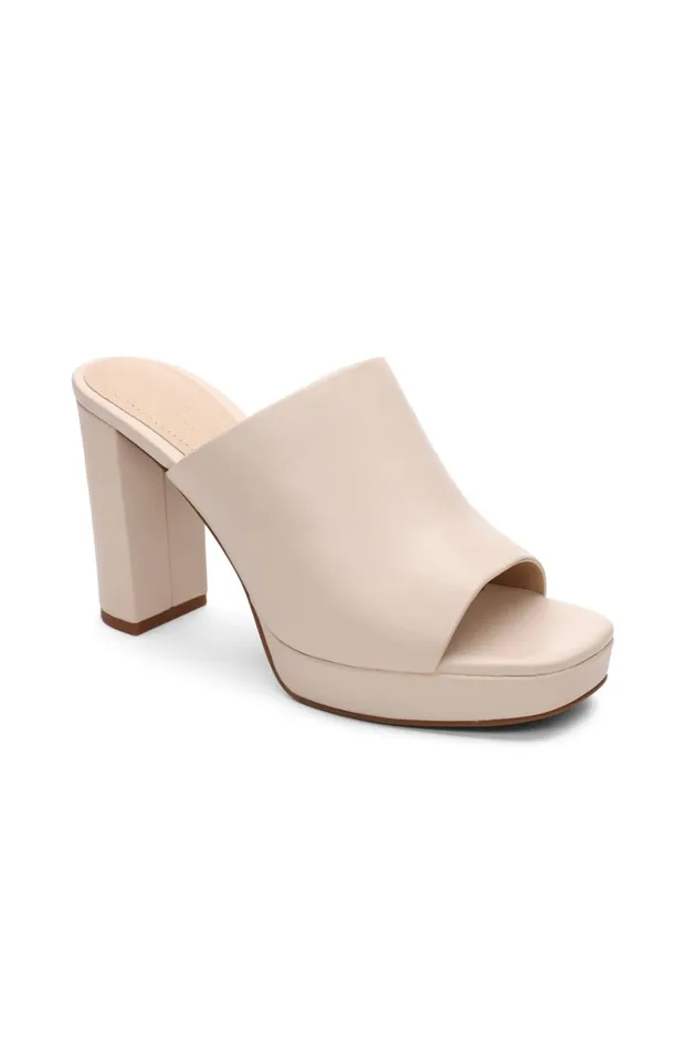 Liverpool Los Angeles Mules CARSON HIGH BLOCK HEEL MULE Ecru 8211 Womens