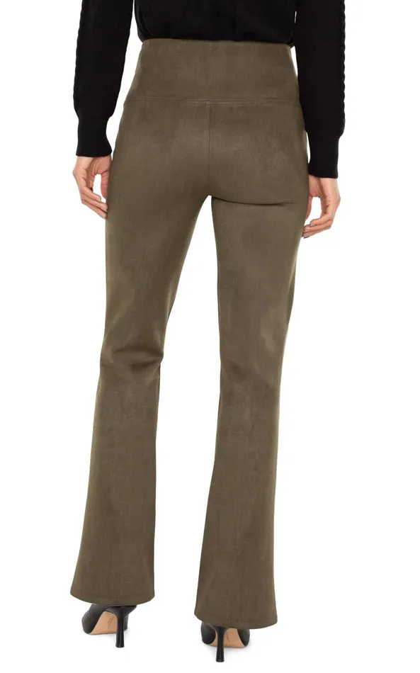 Liverpool Los Angeles Pants PEARL FULL LENGTH FLARE WITH PINTUCKS Olive 8211 Womens
