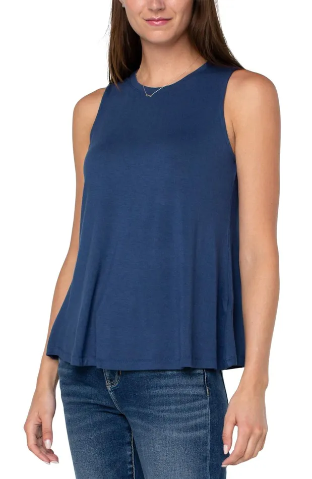 Liverpool Los Angeles Tees SLEEVELESS SCOOP NECK TANK Night Sky Blue 8211 Womens