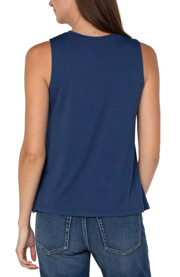 Liverpool Los Angeles Tees SLEEVELESS SCOOP NECK TANK Night Sky Blue 8211 Womens