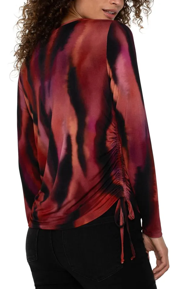Liverpool Los Angeles Tops LONG SLEEVE CREW NECK KNIT TOP Fire Opal 8211 Womens