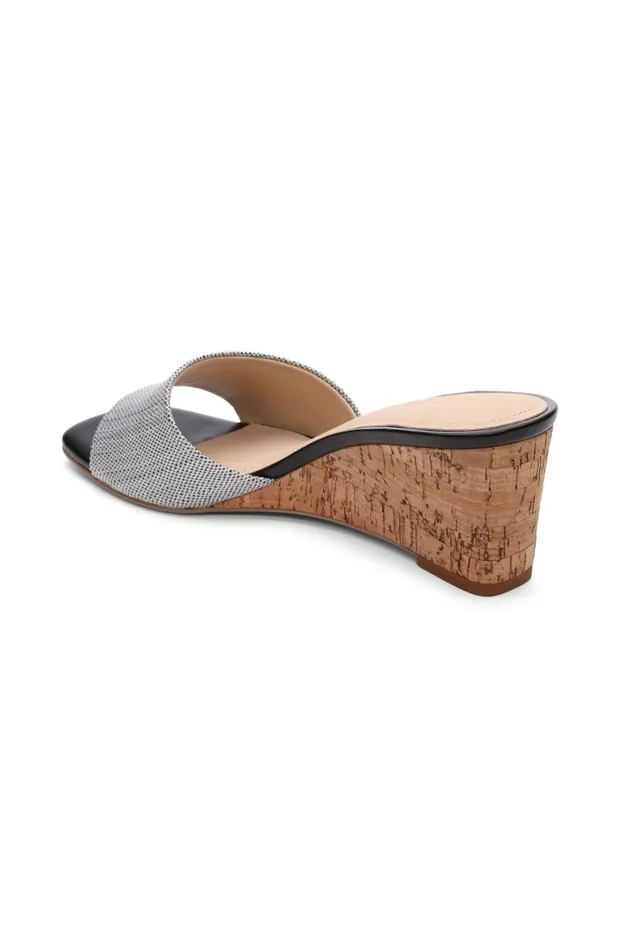 Liverpool Los Angeles Wedges and Espadrilles FLOWERS WEDGE MULE White Black 8211 Womens