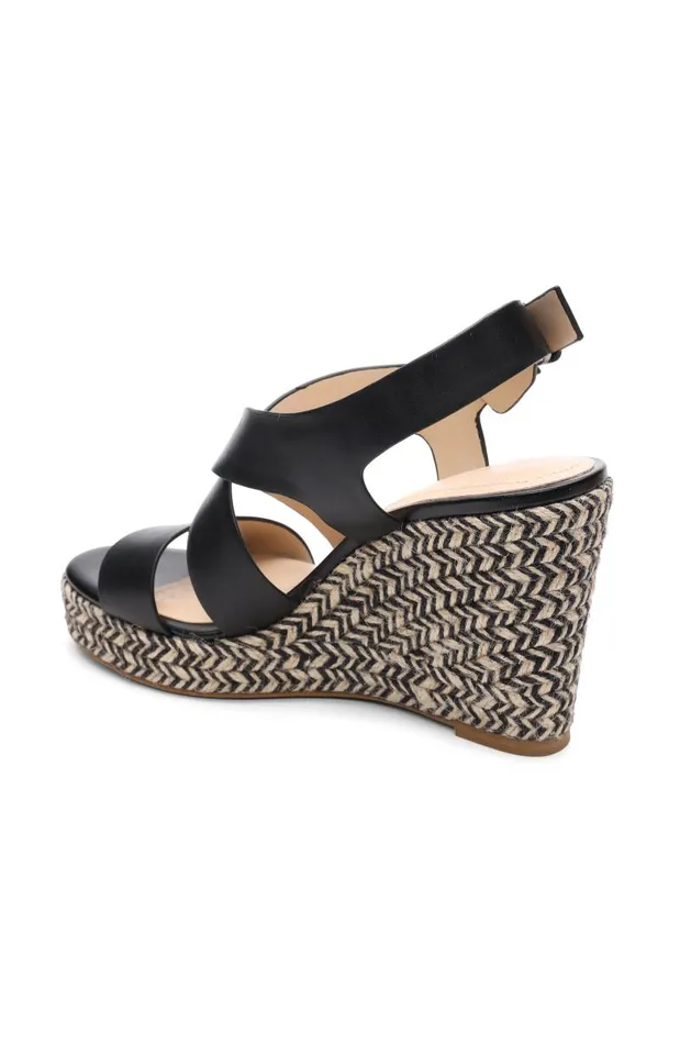 Liverpool Los Angeles Wedges and Espadrilles HILLS ANKLE STRAP PLATFORM WEDGE Black 8211 Womens