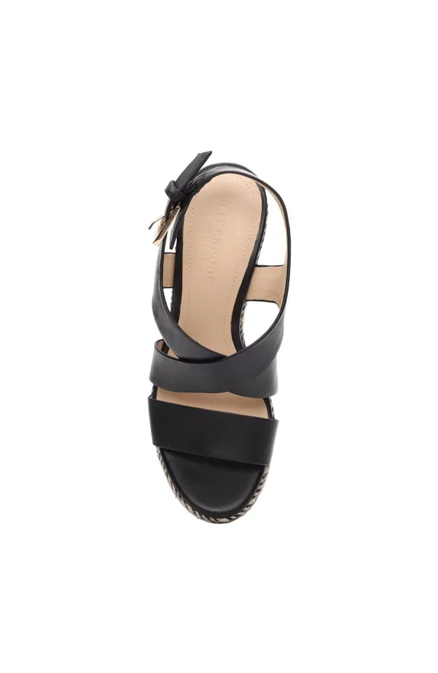 Liverpool Los Angeles Wedges and Espadrilles HILLS ANKLE STRAP PLATFORM WEDGE Black 8211 Womens
