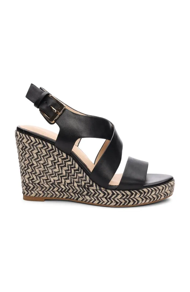 Liverpool Los Angeles Wedges and Espadrilles HILLS ANKLE STRAP PLATFORM WEDGE Black 8211 Womens