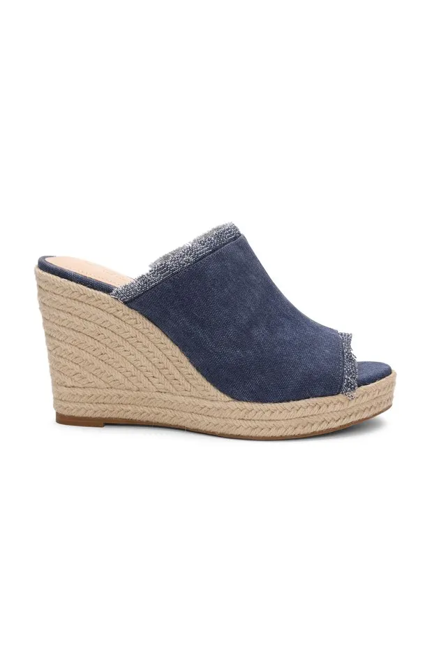 Liverpool Los Angeles Wedges and Espadrilles HOLLYWOOD FRAY EDGE ESPADRILLE Indigo 8211 Womens