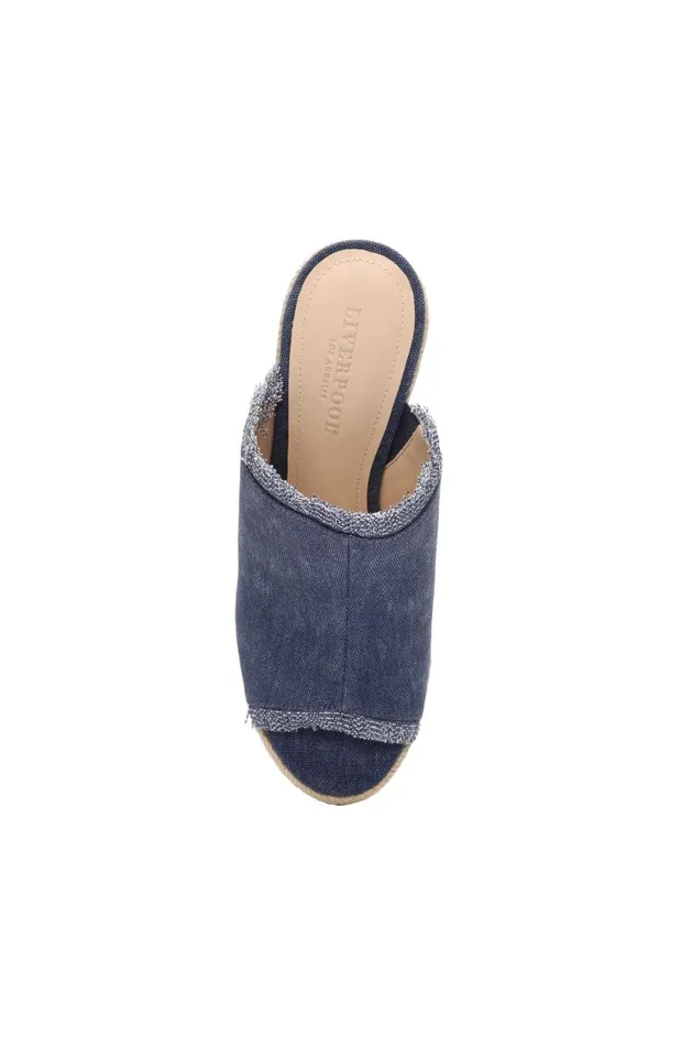 Liverpool Los Angeles Wedges and Espadrilles HOLLYWOOD FRAY EDGE ESPADRILLE Indigo 8211 Womens
